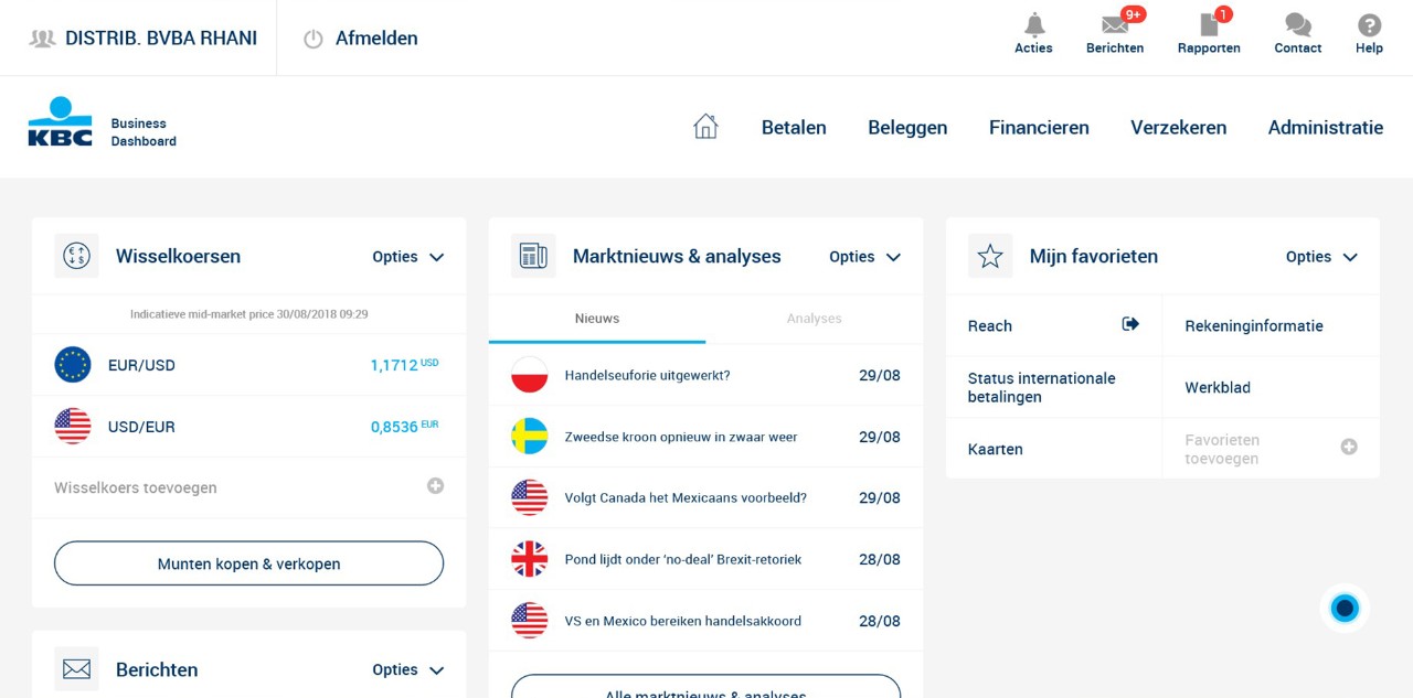 KBC Business Dashboard - Corporate Banking - KBC Bank ...