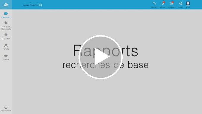 Etablir un rapport dans KBC Touch