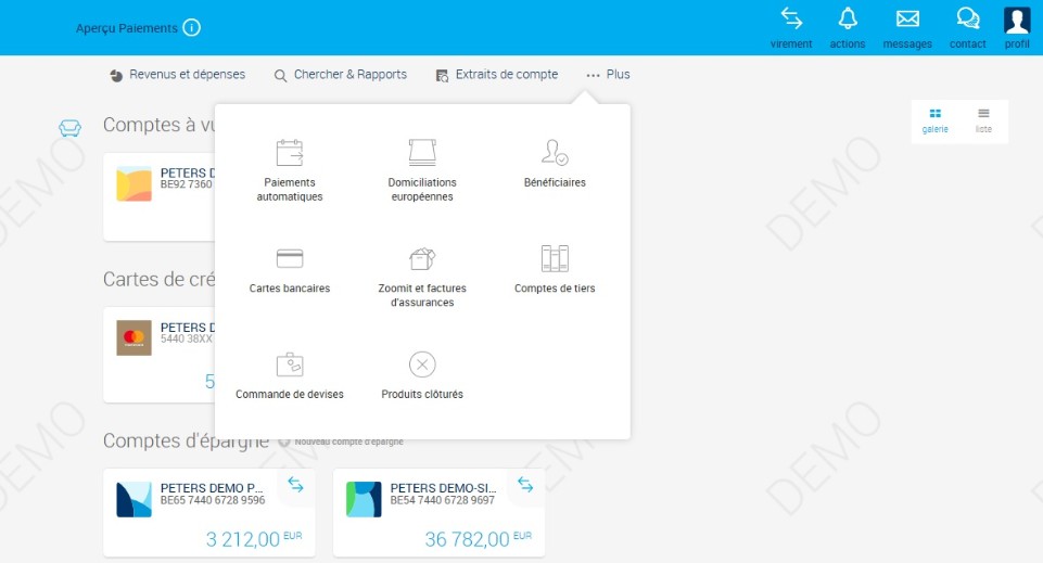 Aperçu paiements